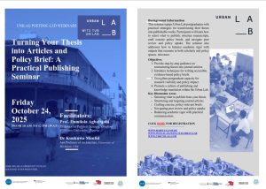 Turning Your Thesis into Articles and Policy Briefs: A Practical Publishing Seminar