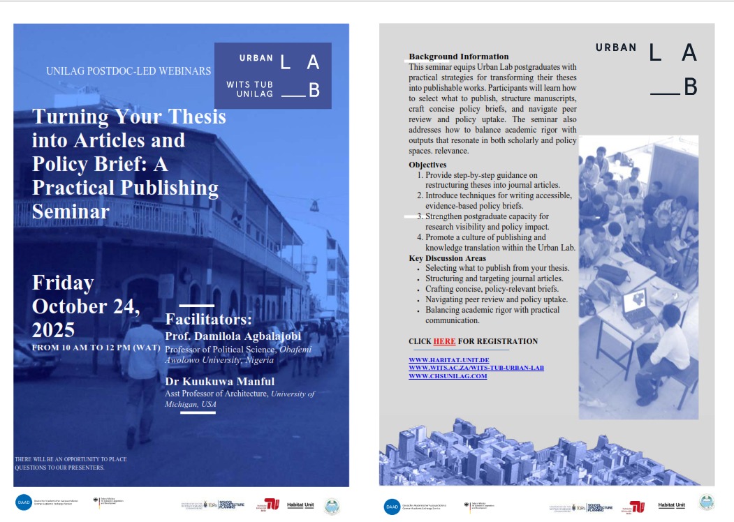 Turning Your Thesis into Articles and Policy Briefs: A Practical Publishing Seminar